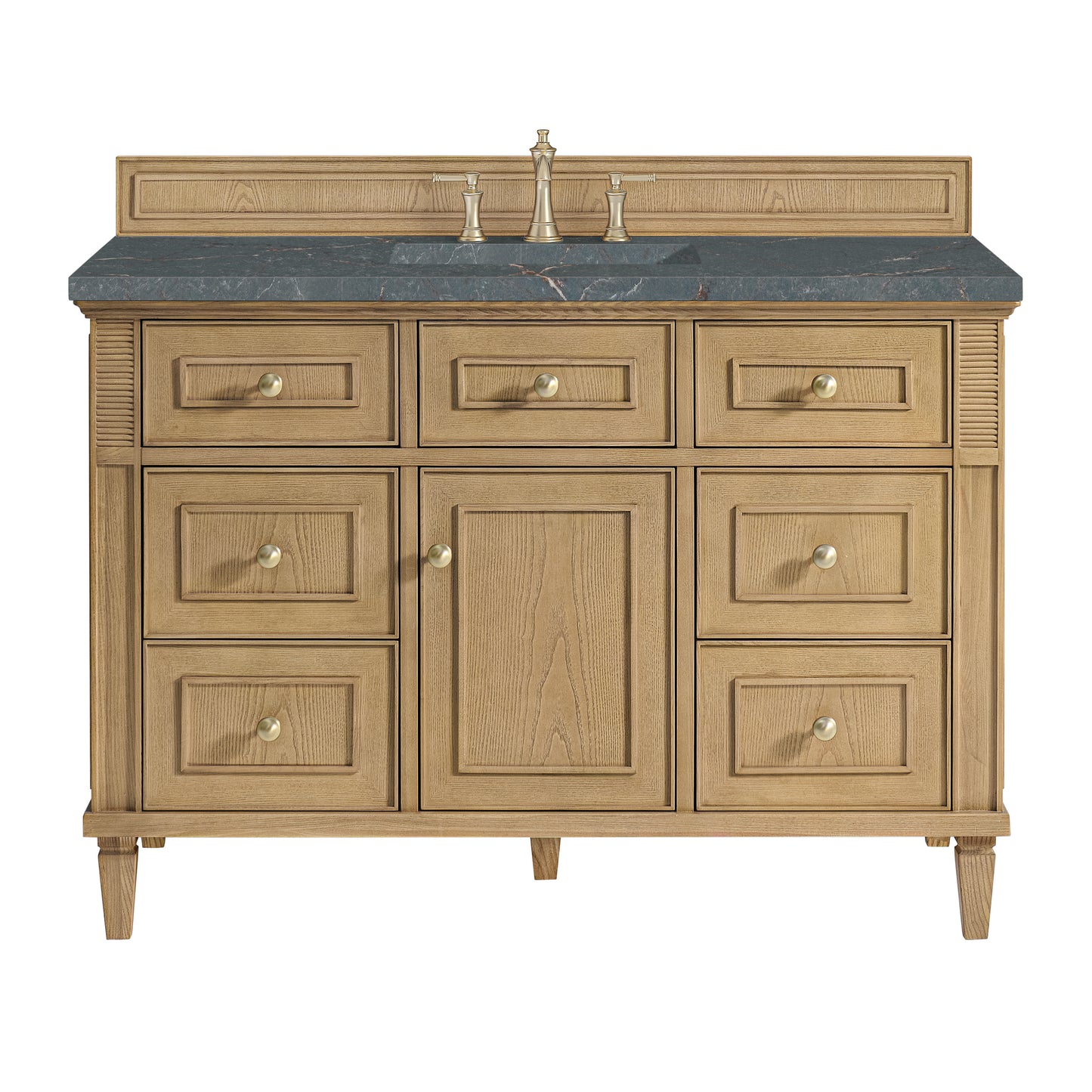 James Martin Vanities Lorelai 48" Light Natural Oak Single Vanity With 3 cm Parisien Bleu Silestone Top and FreePower Wireless Charger
