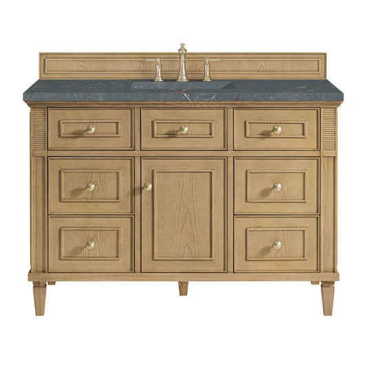 James Martin Vanities Lorelai 48" Light Natural Oak Single Vanity With 3 cm Parisien Bleu Silestone Top and FreePower Wireless Charger