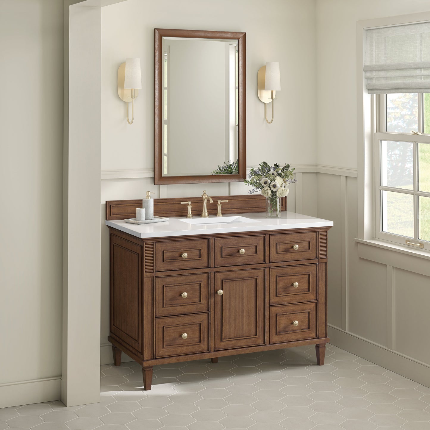 James Martin Vanities Lorelai 48" Mid-Century Walnut Single Vanity