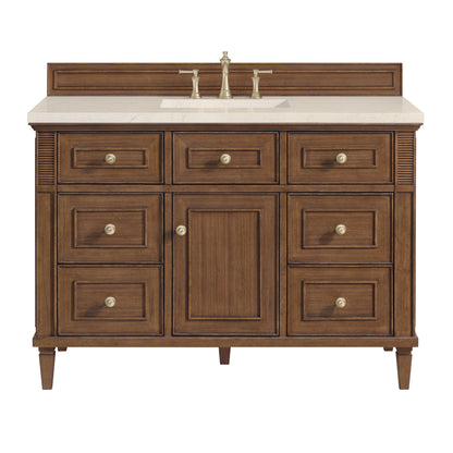 James Martin Vanities Lorelai 48" Mid-Century Walnut Single Vanity With 3 CM Eternal Marfil Quartz Top