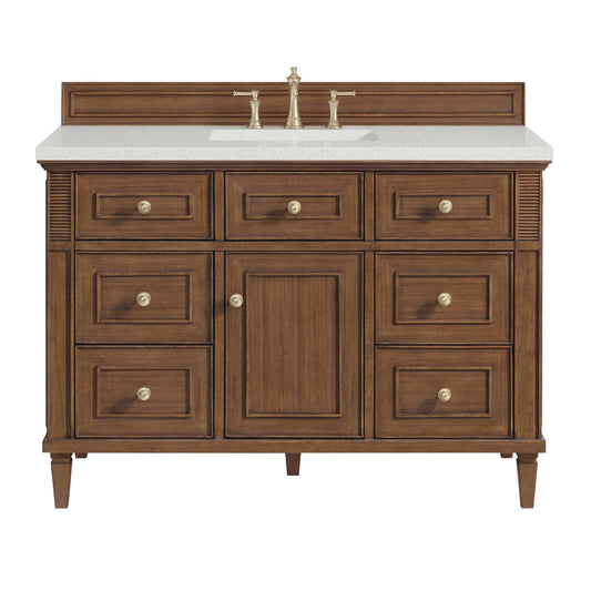 James Martin Vanities Lorelai 48" Mid-Century Walnut Single Vanity With 3 CM Lime Delight Quartz Top