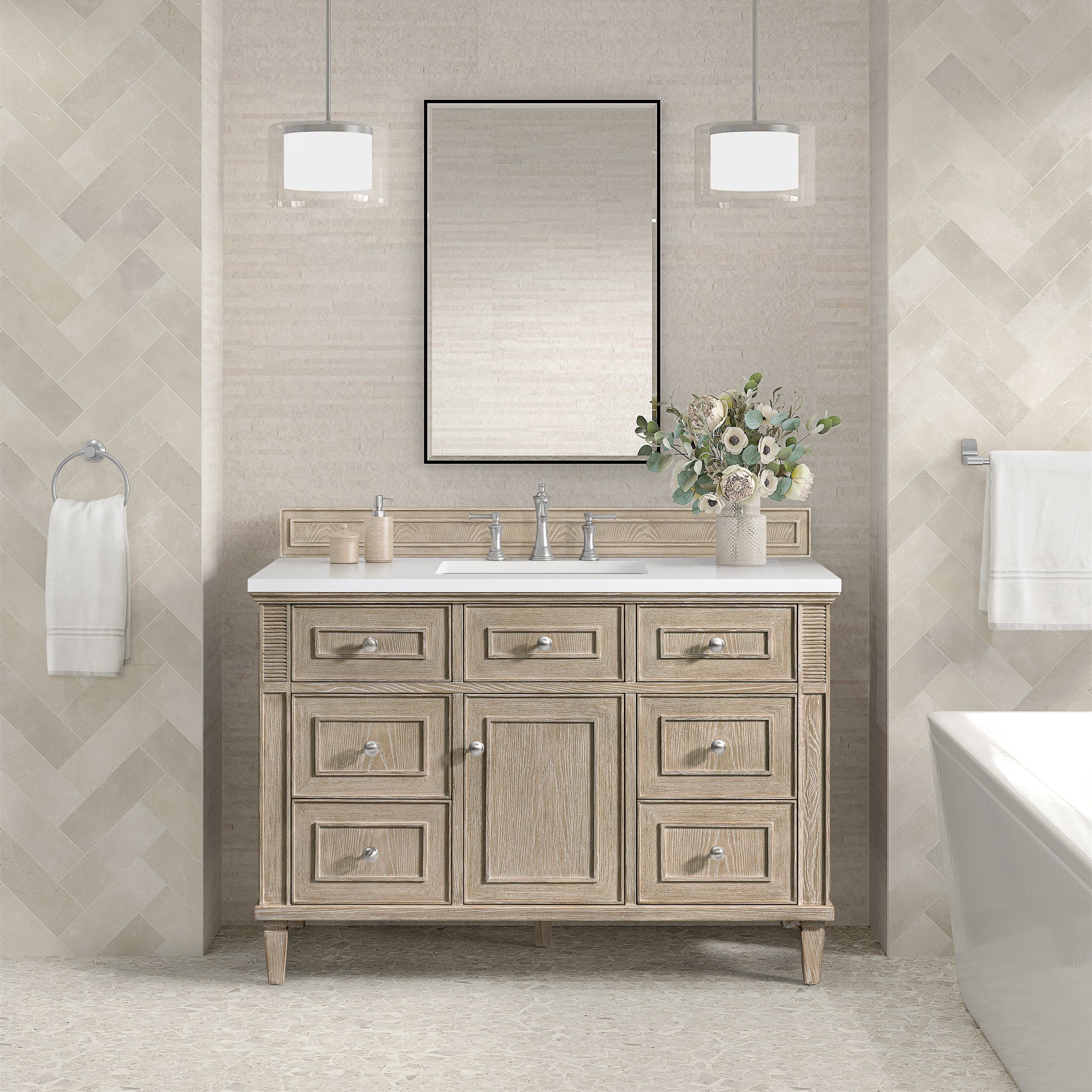 James Martin Vanities Lorelai 48" Whitewashed Oak Single Vanity