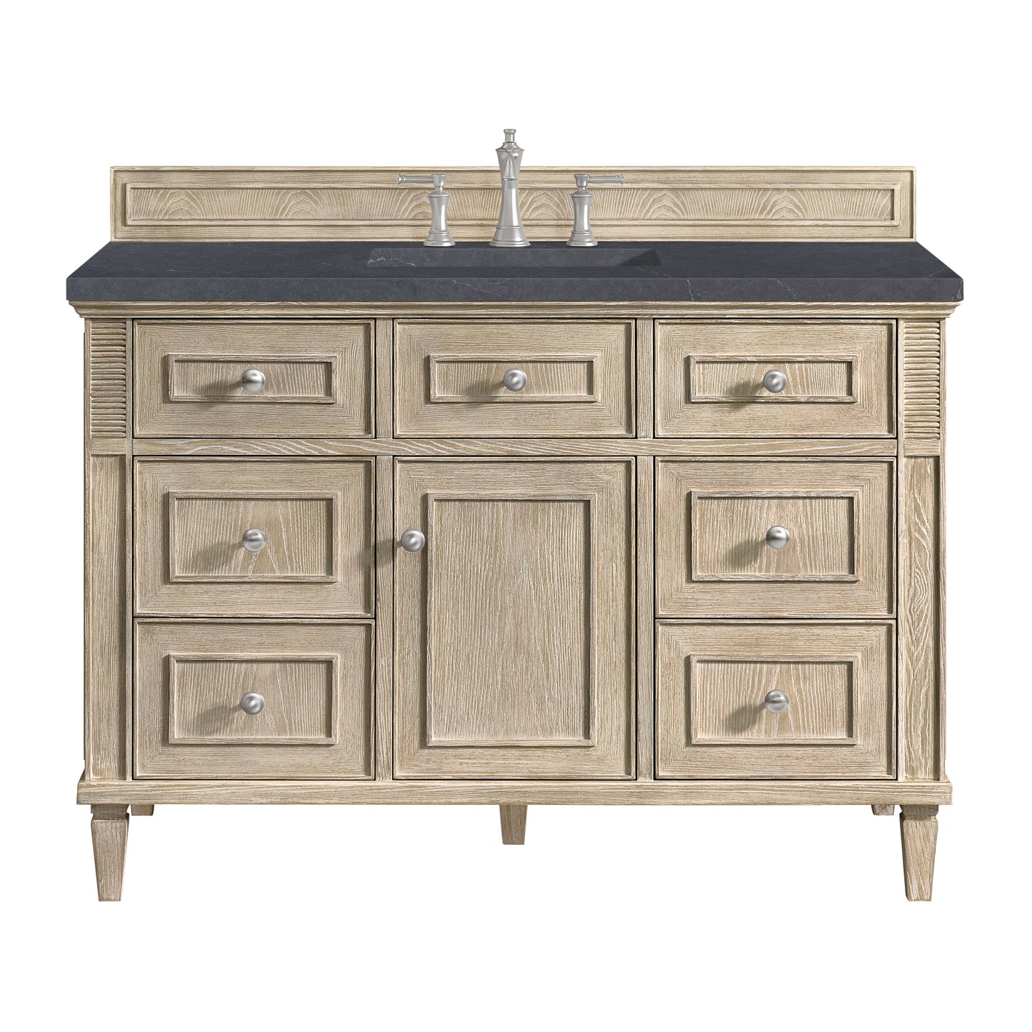 James Martin Vanities Lorelai 48" Whitewashed Oak Single Vanity With 3 CM Charcoal Soapstone Quartz Top