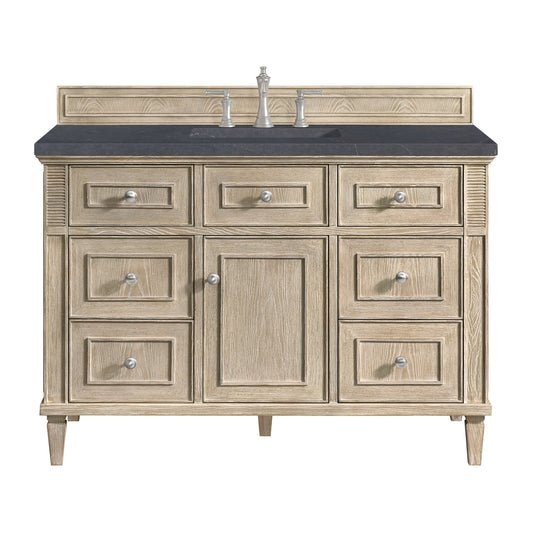 James Martin Vanities Lorelai 48" Whitewashed Oak Single Vanity With 3 CM Charcoal Soapstone Quartz Top