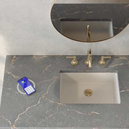 James Martin Vanities Lorelai 48" Whitewashed Oak Single Vanity With 3 cm Parisien Bleu Silestone Top and FreePower Wireless Charger