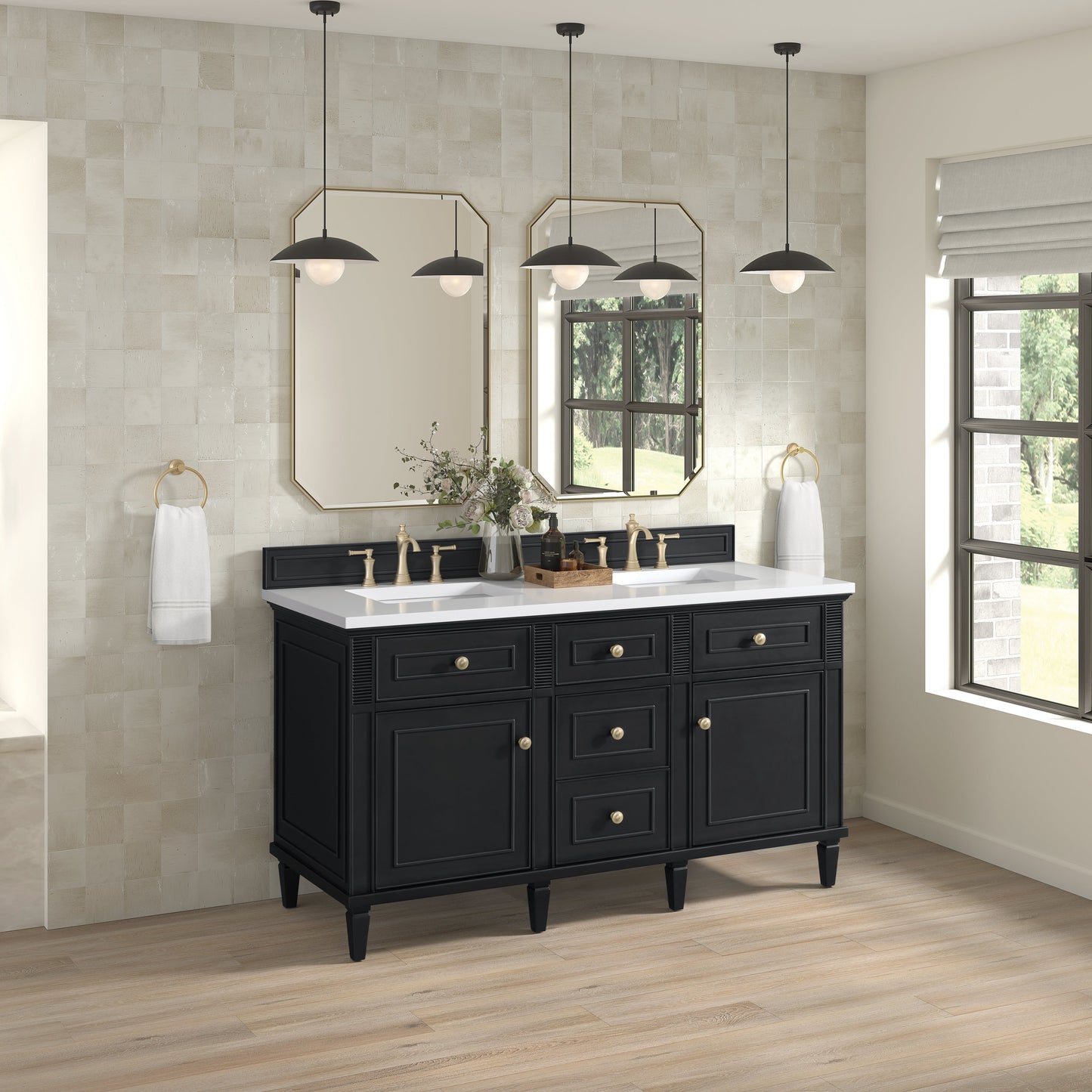 James Martin Vanities Lorelai 60" Black Onyx Double Vanity