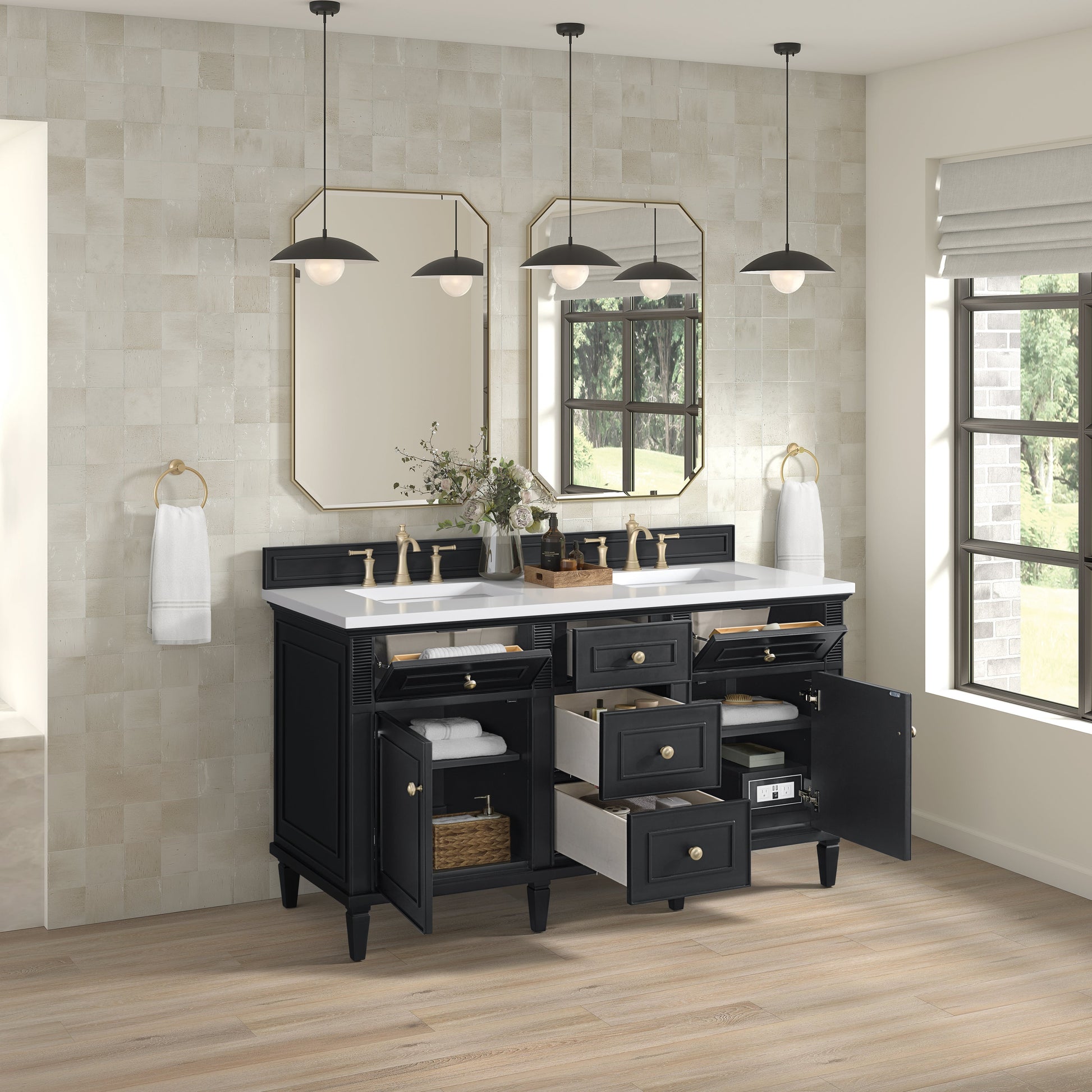 James Martin Vanities Lorelai 60" Black Onyx Double Vanity