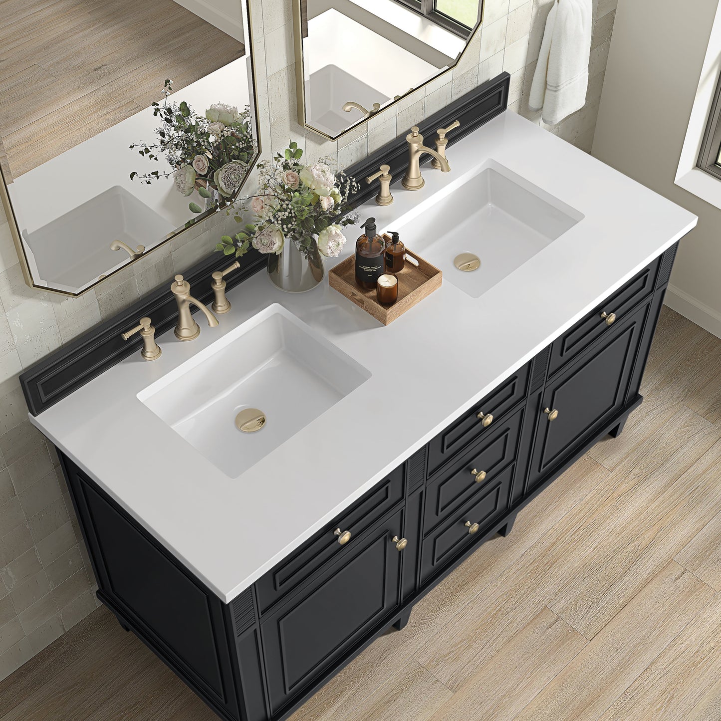 James Martin Vanities Lorelai 60" Black Onyx Double Vanity