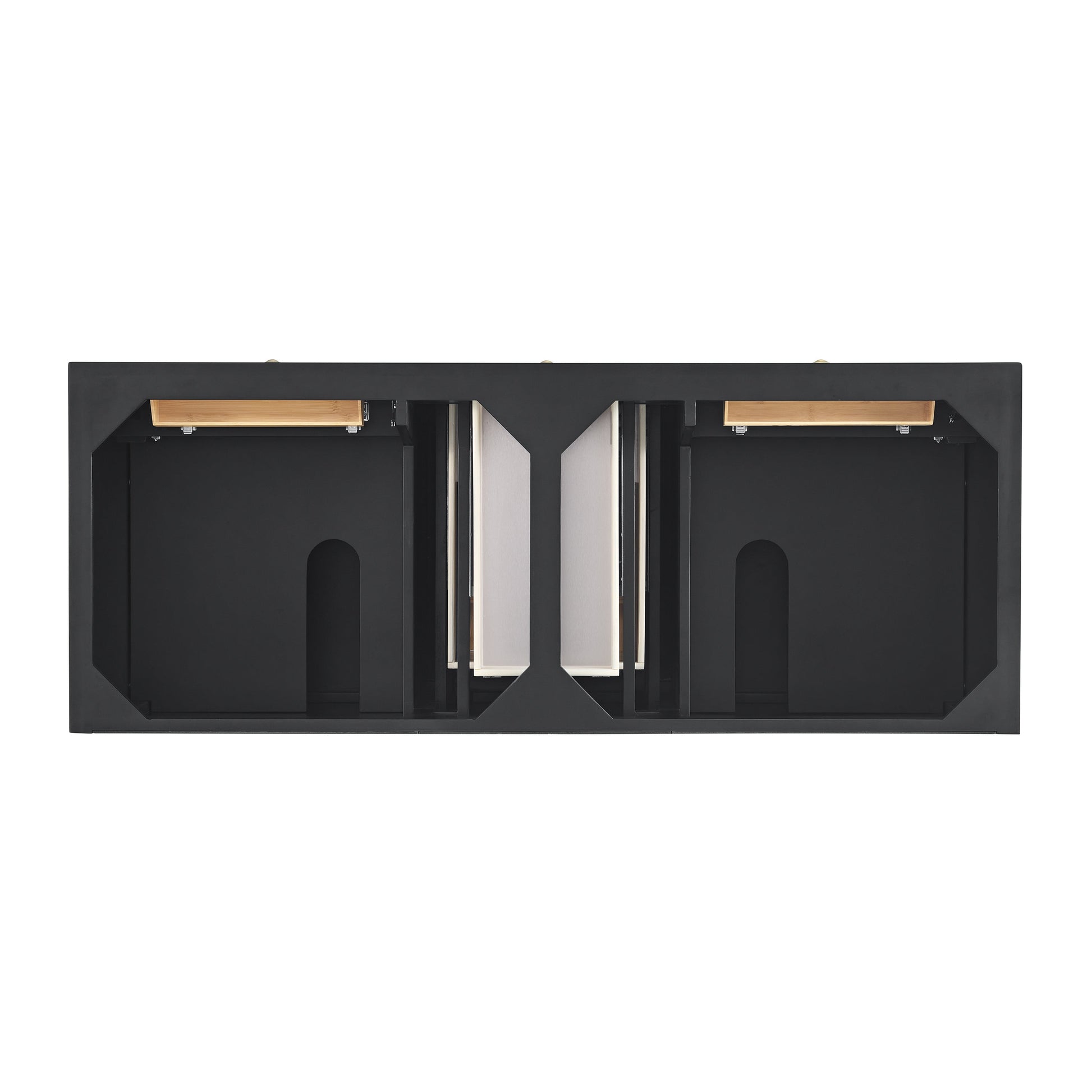 James Martin Vanities Lorelai 60" Black Onyx Double Vanity With 3 CM Arctic Fall Solid Surface Top