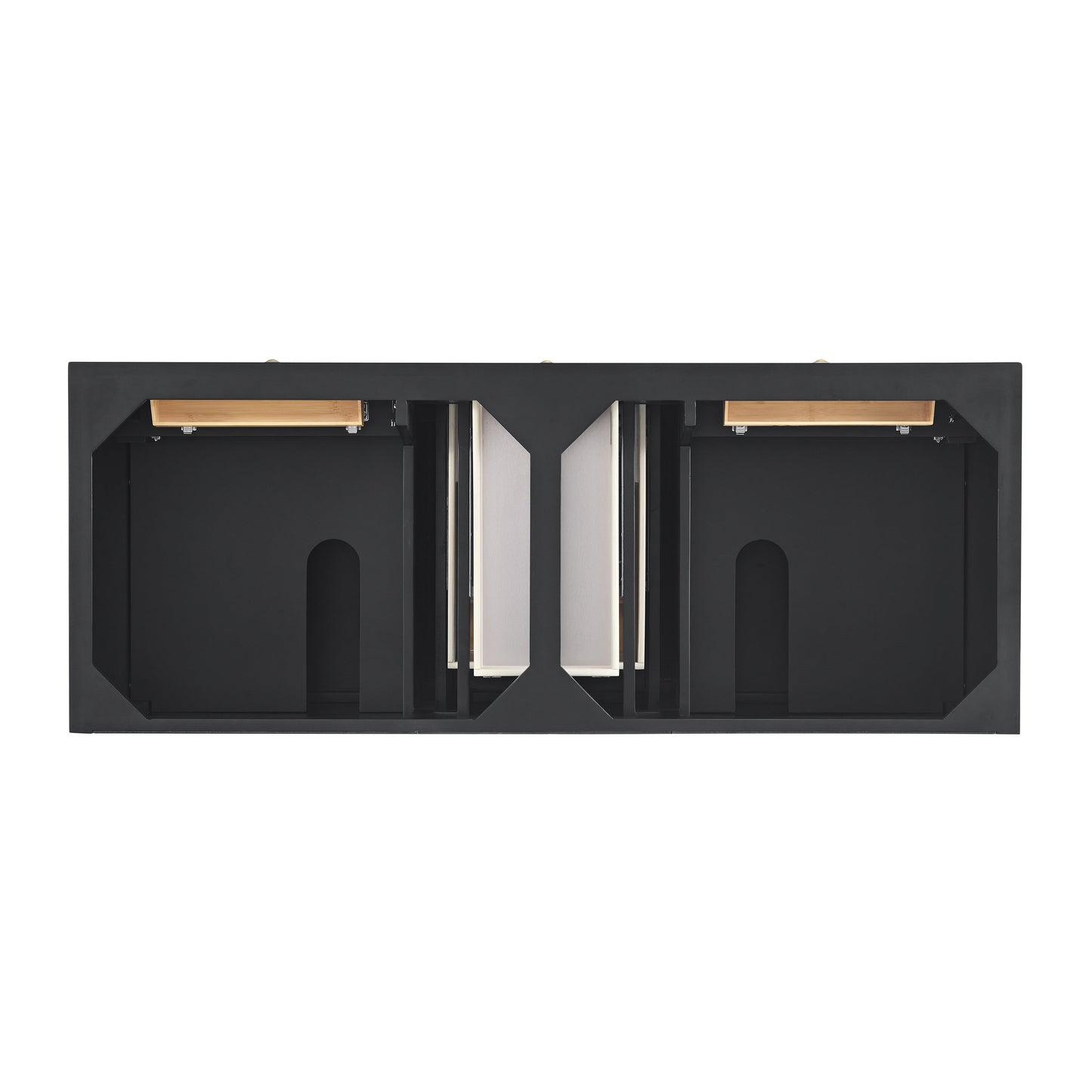 James Martin Vanities Lorelai 60" Black Onyx Double Vanity With 3 CM Ethereal Noctis Quartz Top