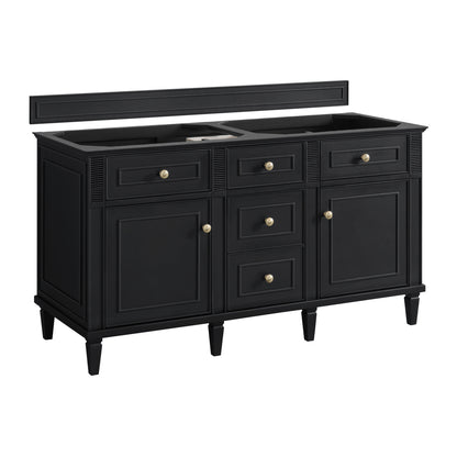 James Martin Vanities Lorelai 60" Black Onyx Double Vanity With 3 cm Eternal Jasmine Pearl Silestone Top and FreePower Wireless Charger