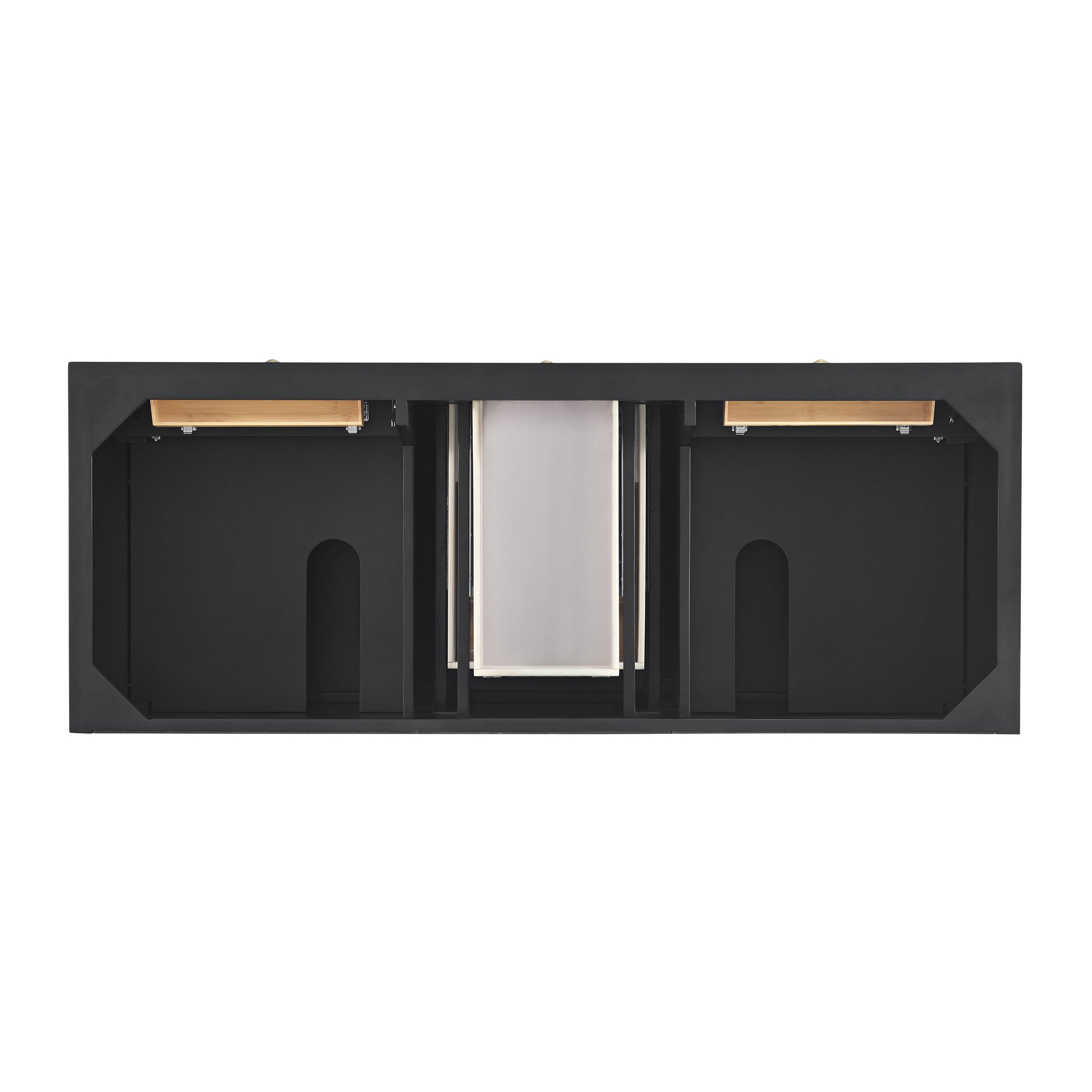 James Martin Vanities Lorelai 60" Black Onyx Double Vanity With 3 cm Parisien Bleu Silestone Top and FreePower Wireless Charger