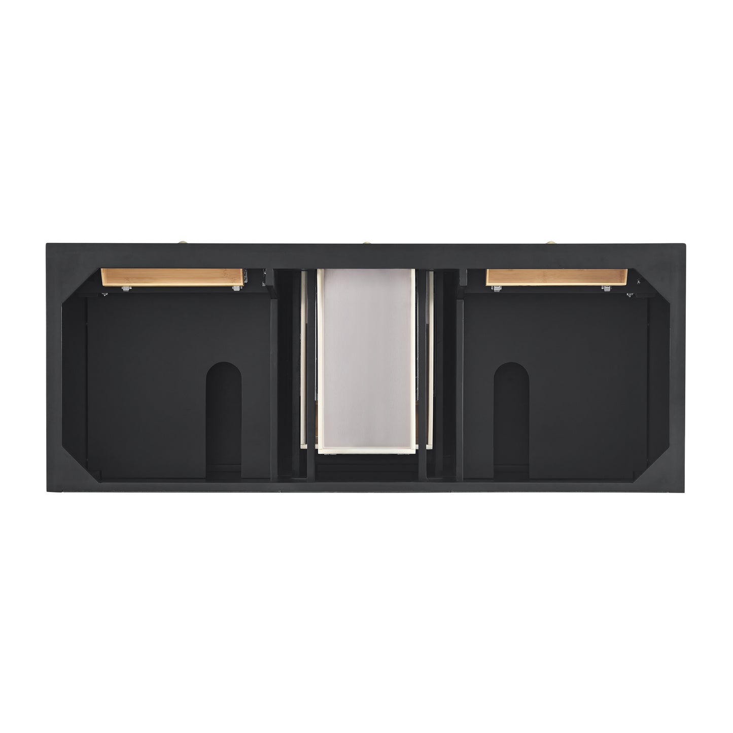 James Martin Vanities Lorelai 60" Black Onyx Double Vanity With 3 cm Victorian Silver Silestone Top and FreePower Wireless Charger