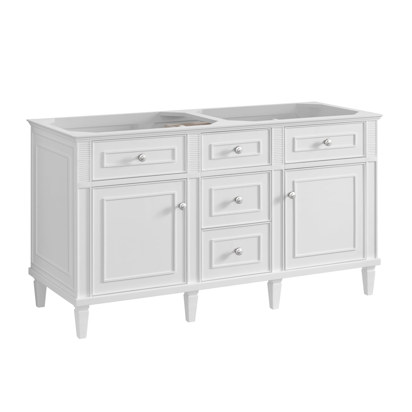 James Martin Vanities Lorelai 60" Bright White Double Vanity With 3 CM Lime Delight Quartz Top