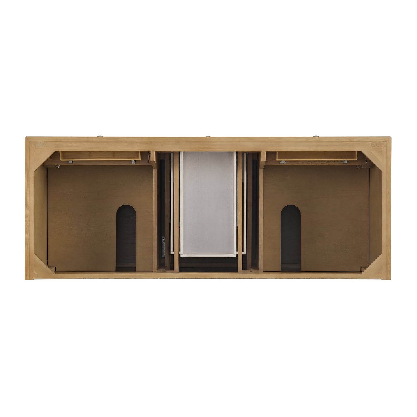 James Martin Vanities Lorelai 60" Light Natural Oak Double Vanity With 3 cm Parisien Bleu Silestone Top and FreePower Wireless Charger