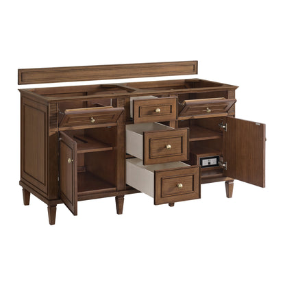 James Martin Vanities Lorelai 60" Mid-Century Walnut Double Vanity