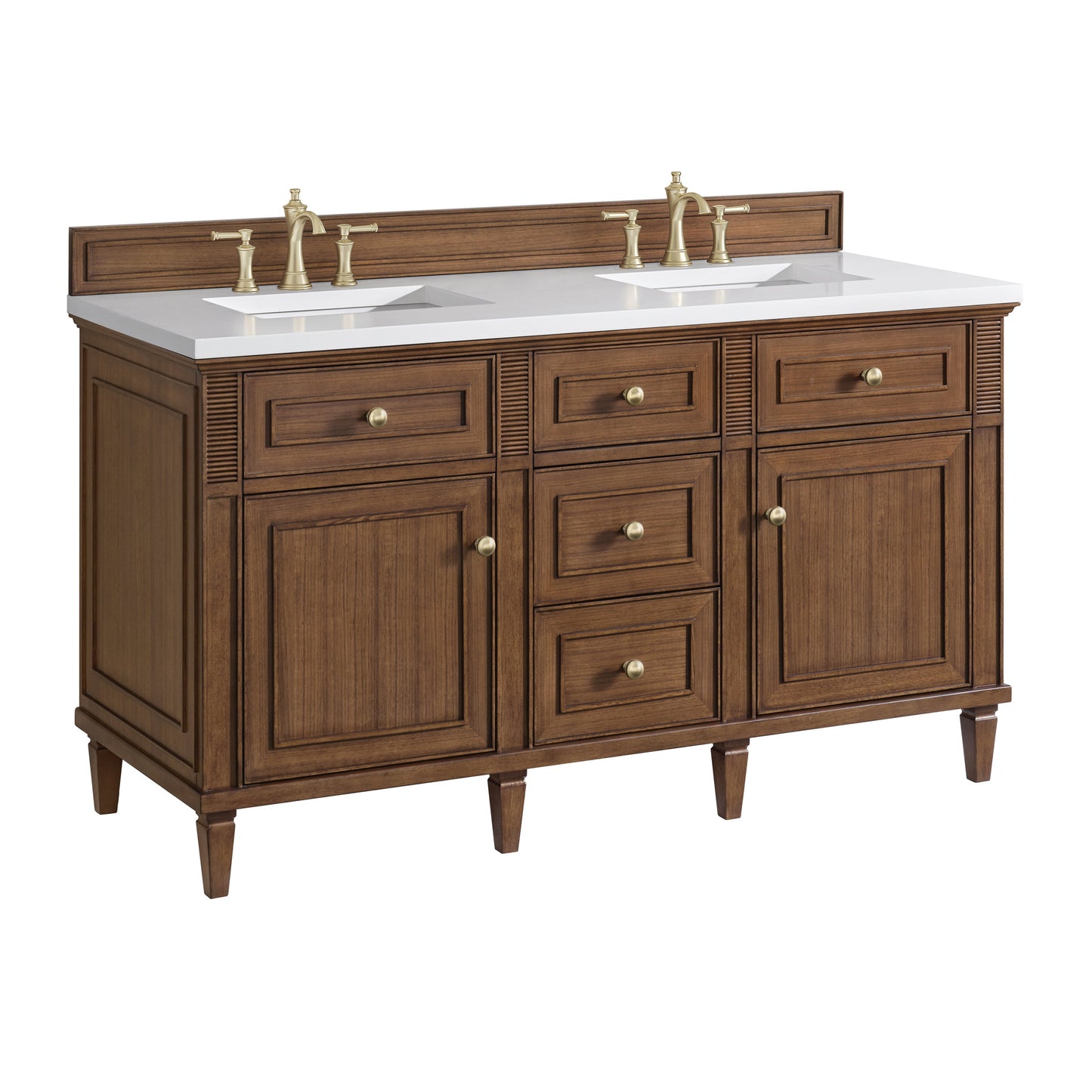 James Martin Vanities Lorelai 60" Mid-Century Walnut Double Vanity