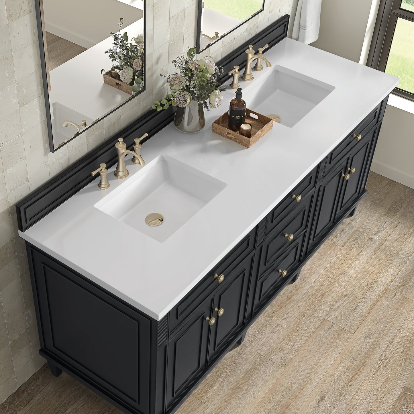 James Martin Vanities Lorelai 72" Black Onyx Double Vanity