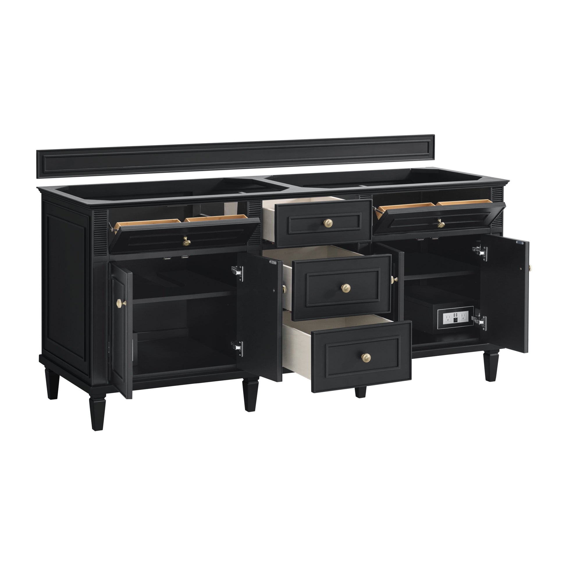 James Martin Vanities Lorelai 72" Black Onyx Double Vanity