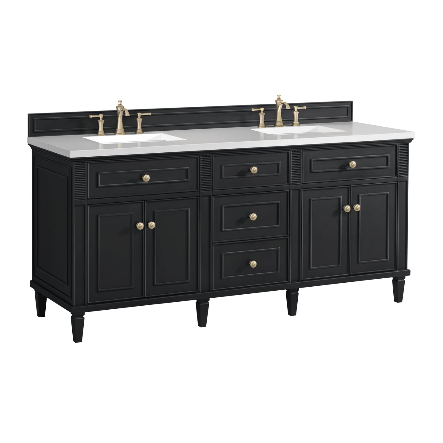 James Martin Vanities Lorelai 72" Black Onyx Double Vanity