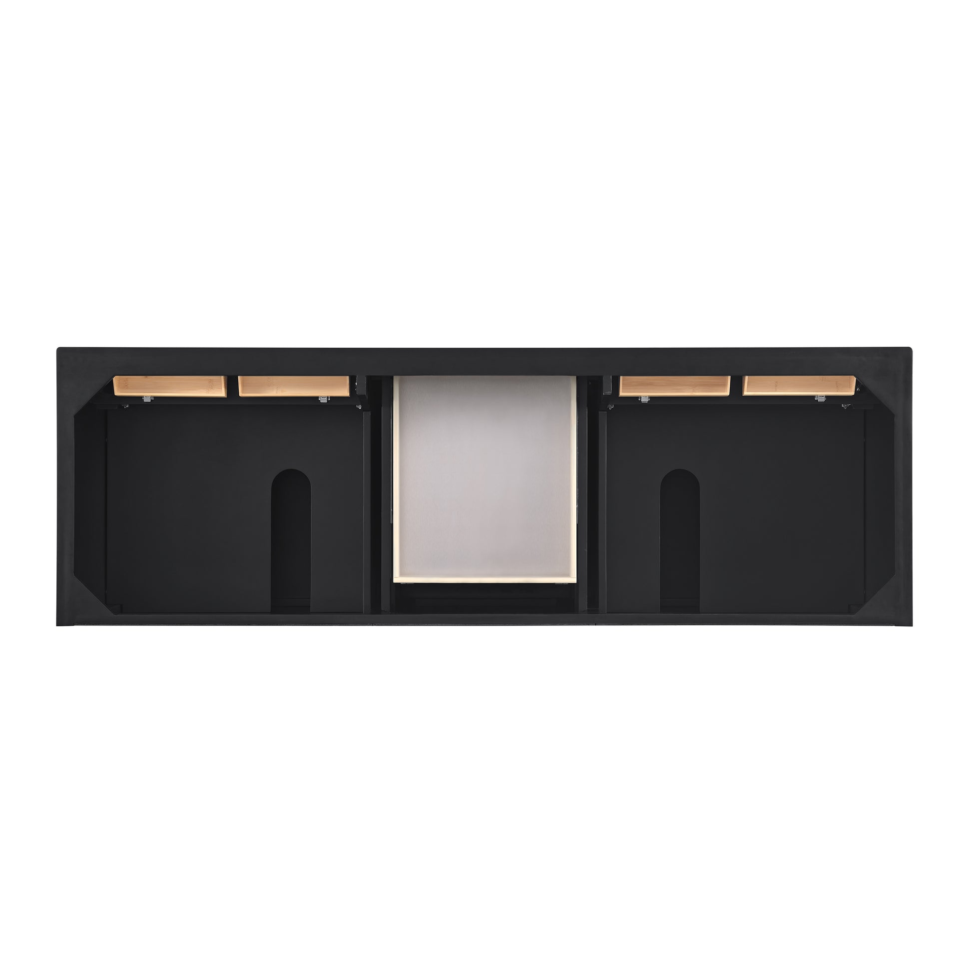 James Martin Vanities Lorelai 72" Black Onyx Double Vanity With 3 cm Ethereal Noctis Silestone Top and FreePower Wireless Charger