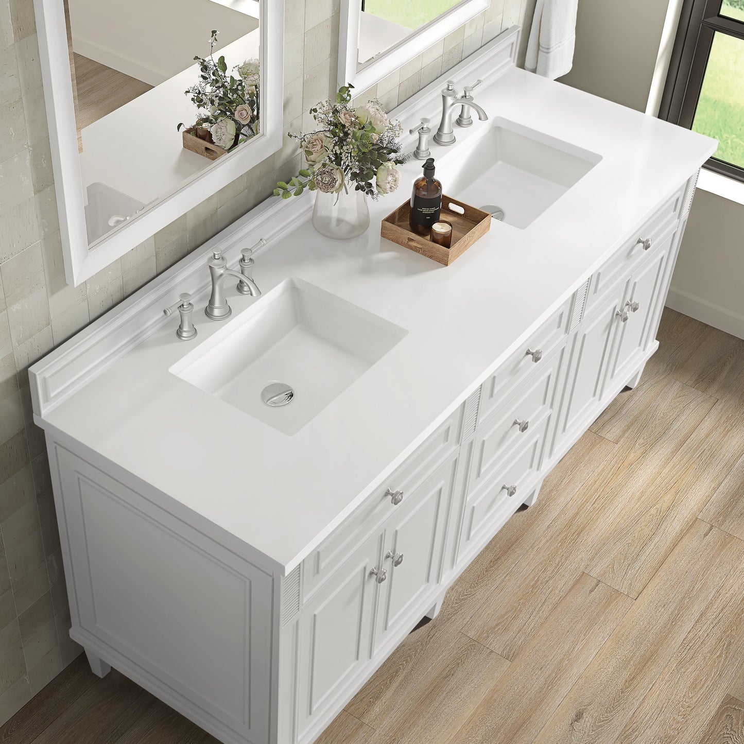 James Martin Vanities Lorelai 72" Bright White Double Vanity