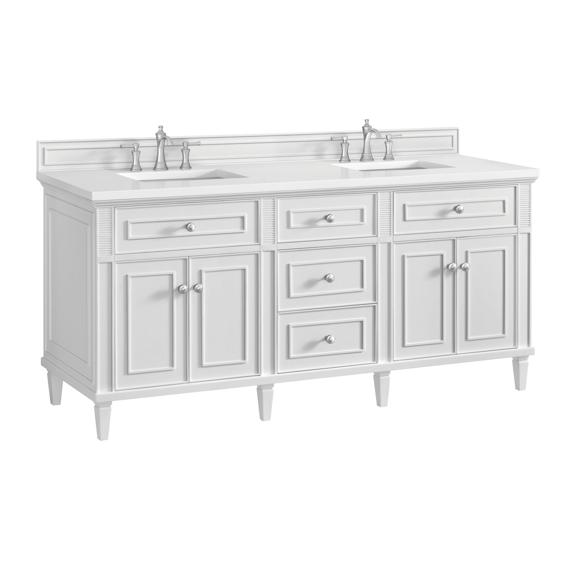 James Martin Vanities Lorelai 72" Bright White Double Vanity