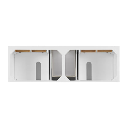 James Martin Vanities Lorelai 72" Bright White Double Vanity With 3 CM Eternal Marfil Quartz Top