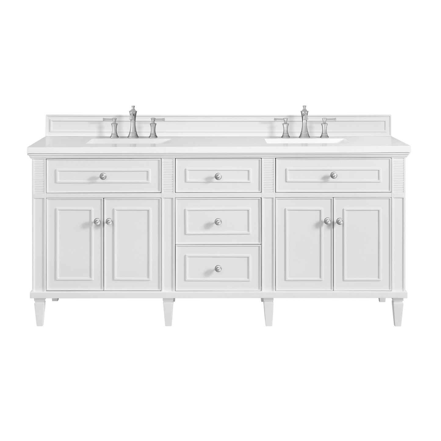 James Martin Vanities Lorelai 72" Bright White Double Vanity