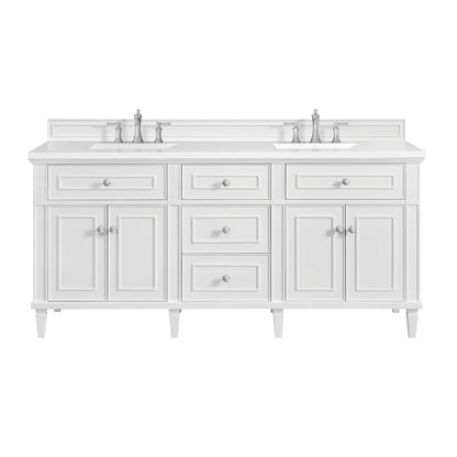 James Martin Vanities Lorelai 72" Bright White Double Vanity