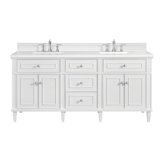 James Martin Vanities Lorelai 72" Bright White Double Vanity