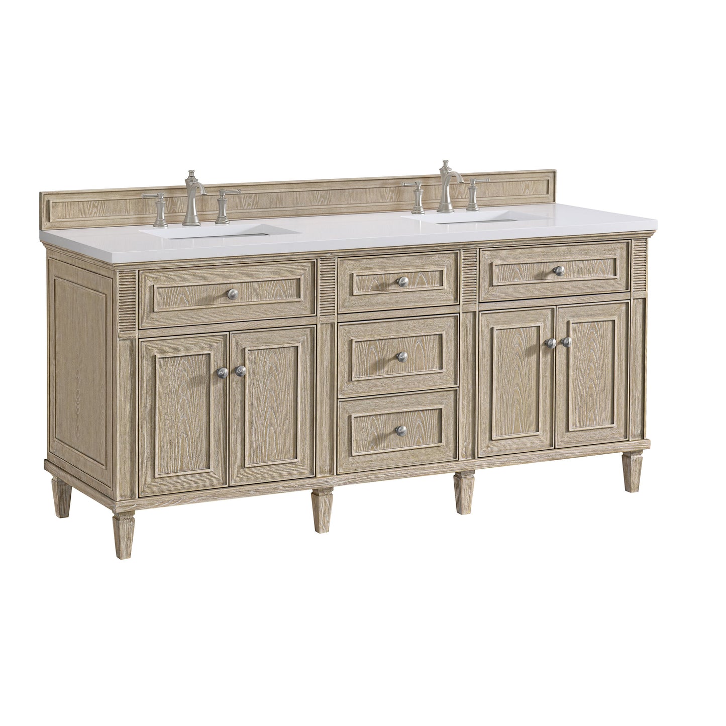 James Martin Vanities Lorelai 72" Whitewashed Oak Double Vanity