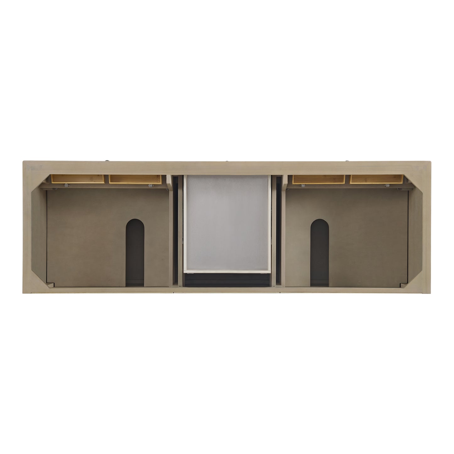 James Martin Vanities Lorelai 72" Whitewashed Oak Double Vanity With 3 cm Eternal Jasmine Pearl Silestone Top and FreePower Wireless Charger