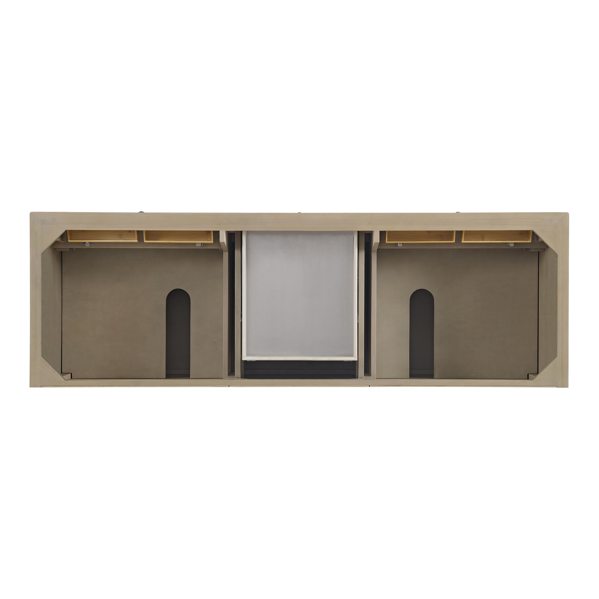 James Martin Vanities Lorelai 72" Whitewashed Oak Double Vanity With 3 cm Eternal Jasmine Pearl Silestone Top and FreePower Wireless Charger