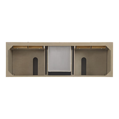 James Martin Vanities Lorelai 72" Whitewashed Oak Double Vanity With 3 cm Eternal Jasmine Pearl Silestone Top and FreePower Wireless Charger