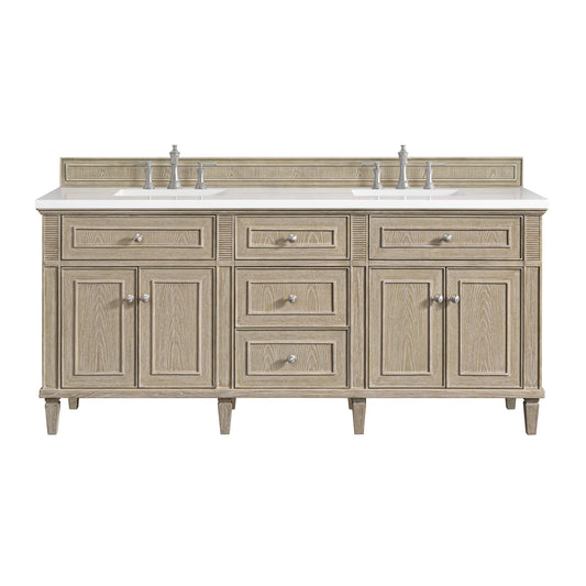 James Martin Vanities Lorelai 72" Whitewashed Oak Double Vanity