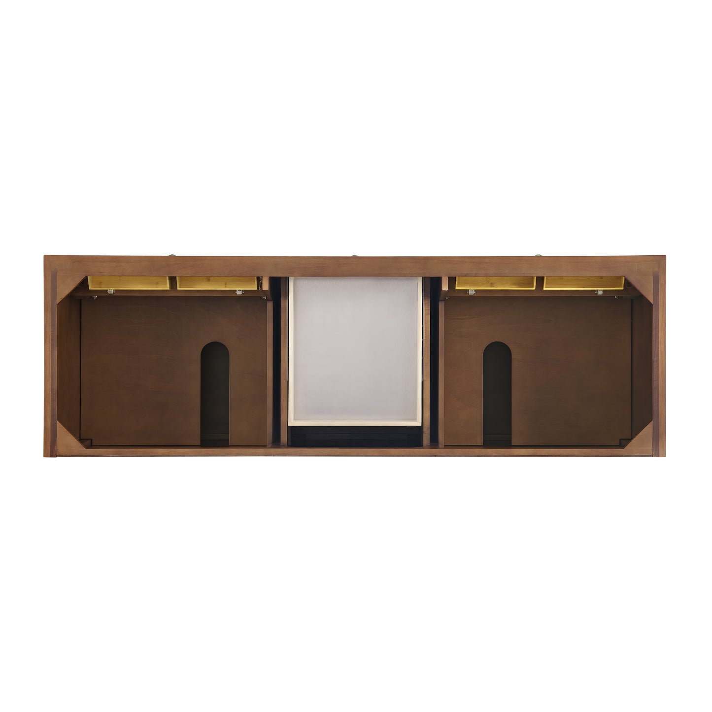 James Martin Vanities Lorelai 72"Double Mid-Century Walnut Double Vanity With 3 cm Victorian Silver Silestone Top and FreePower Wireless Charger