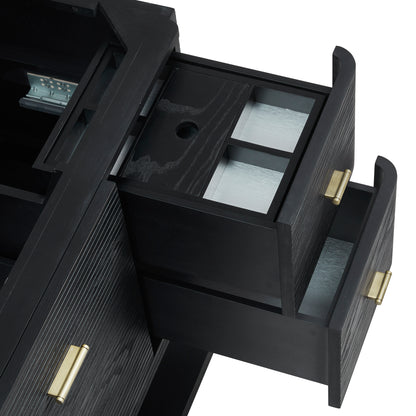 James Martin Vanities Lucian 48" Carbon Oak Single Vanity With 3cm Victorian Silver Silestone Top With FreePower Wireless Charger