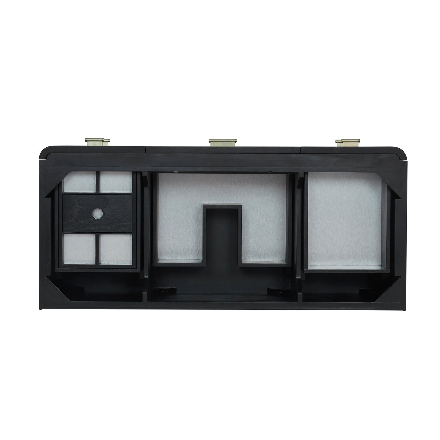 James Martin Vanities Lucian 48" Carbon Oak Single Vanity With 3cm Victorian Silver Silestone Top With FreePower Wireless Charger