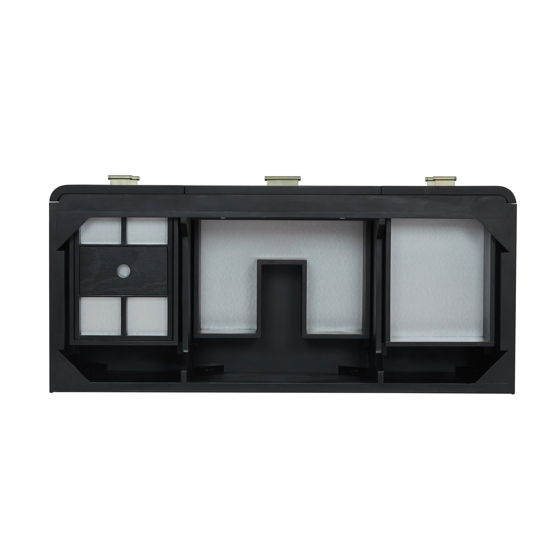 James Martin Vanities Lucian 48" Carbon Oak Single Vanity With 3cm Victorian Silver Silestone Top With FreePower Wireless Charger