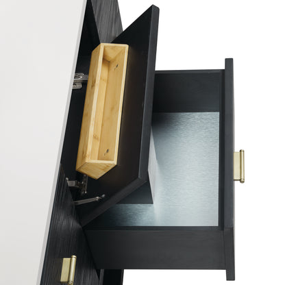 James Martin Vanities Lucian 48" Carbon Oak Single Vanity With 3cm Victorian Silver Silestone Top With FreePower Wireless Charger