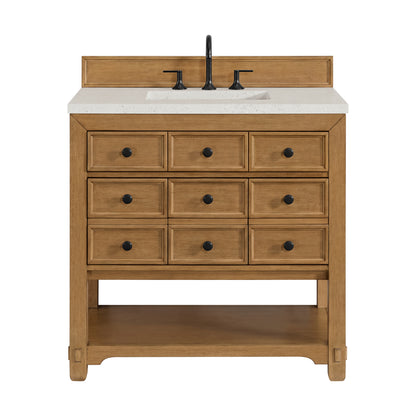 James Martin Vanities Malibu 36" Amber Birch Single Vanity With 3 cm Lime Delight Top