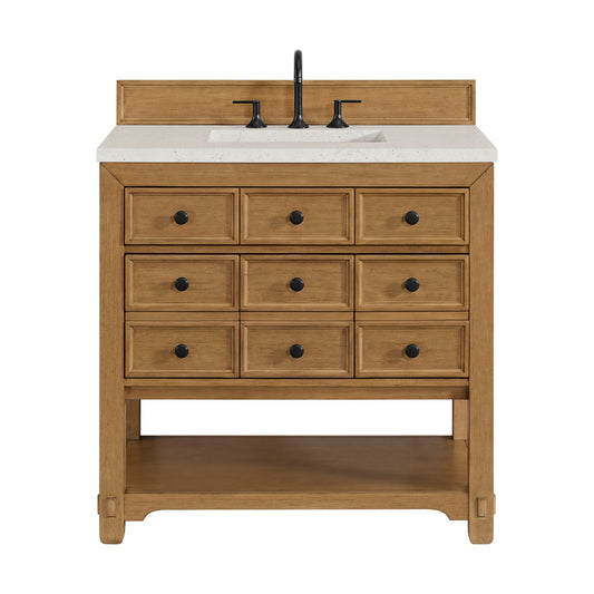 James Martin Vanities Malibu 36" Amber Birch Single Vanity With 3 cm Lime Delight Top