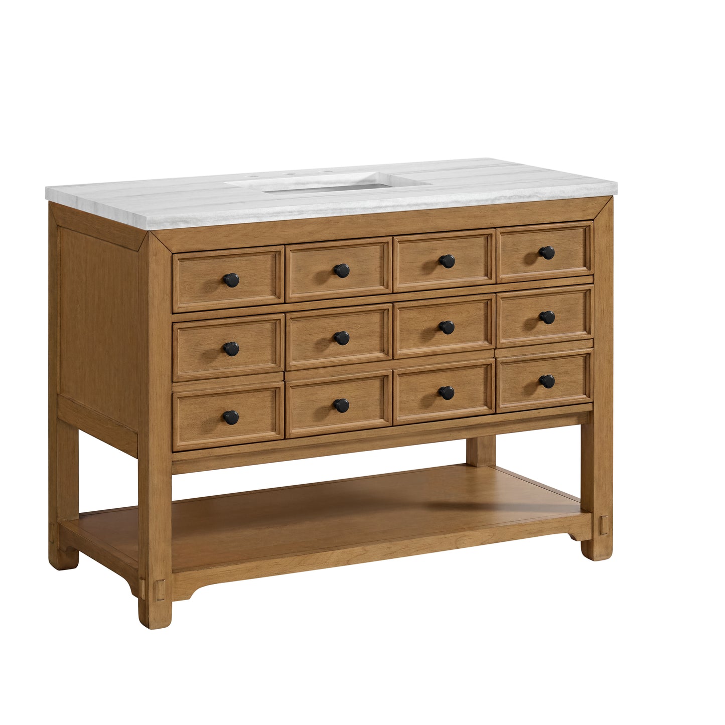 James Martin Vanities Malibu 48" Amber Birch Single Vanity With 3 cm Arctic Fall Solid Surface Top