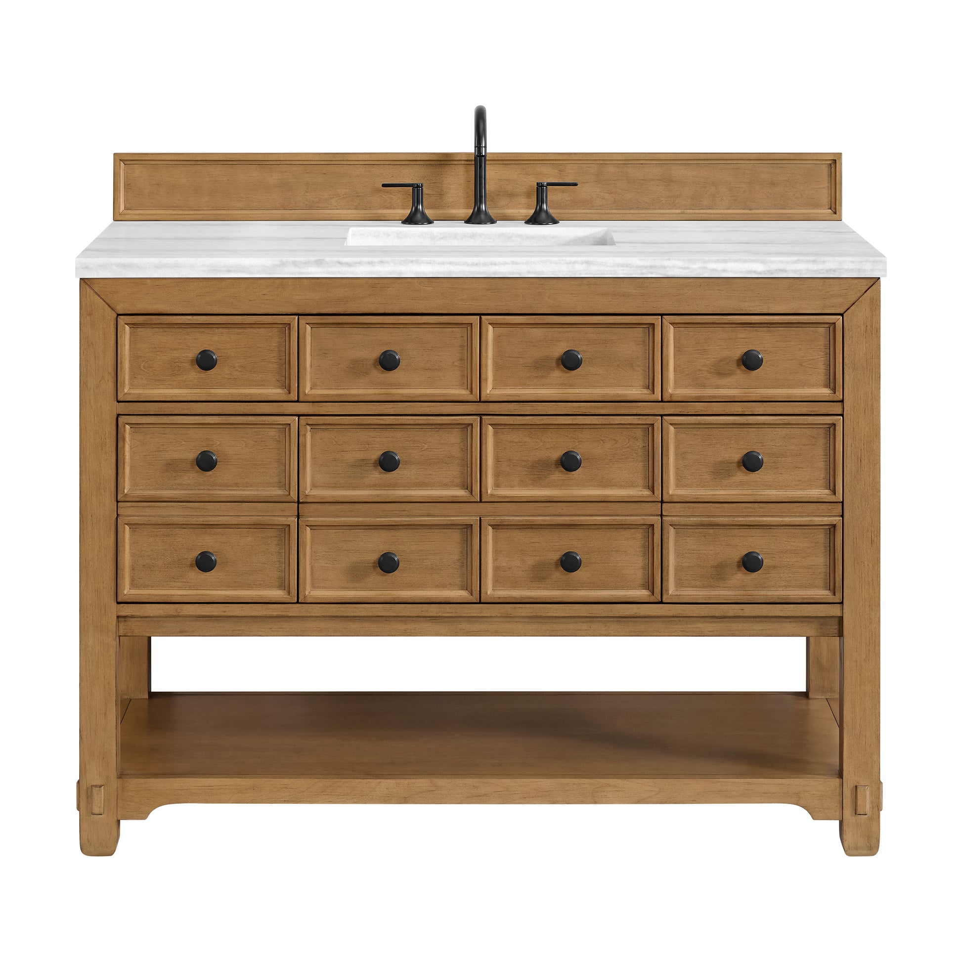 James Martin Vanities Malibu 48" Amber Birch Single Vanity With 3 cm Arctic Fall Solid Surface Top