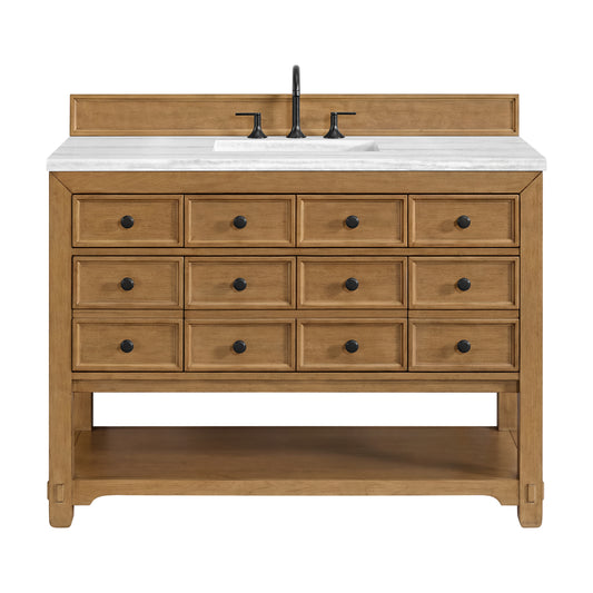 James Martin Vanities Malibu 48" Amber Birch Single Vanity With 3 cm Arctic Fall Solid Surface Top