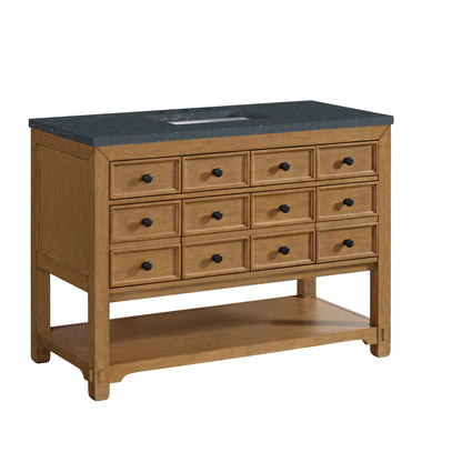 James Martin Vanities Malibu 48" Amber Birch Single Vanity With 3 cm Charcoal Soapstone Quartz Top