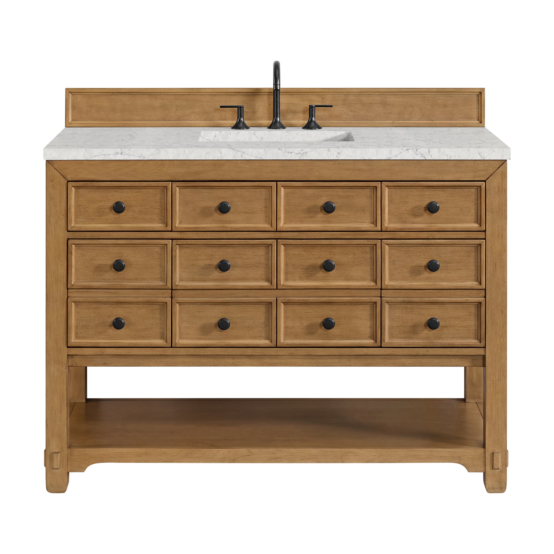 James Martin Vanities Malibu 48" Amber Birch Single Vanity With 3 cm Eternal Jasmine Pearl Quartz Top