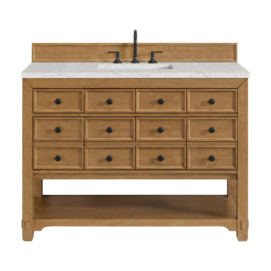 James Martin Vanities Malibu 48" Amber Birch Single Vanity With 3 cm Eternal Jasmine Pearl Quartz Top