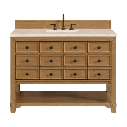 James Martin Vanities Malibu 48" Amber Birch Single Vanity With 3 cm Eternal Marfil Quartz Top